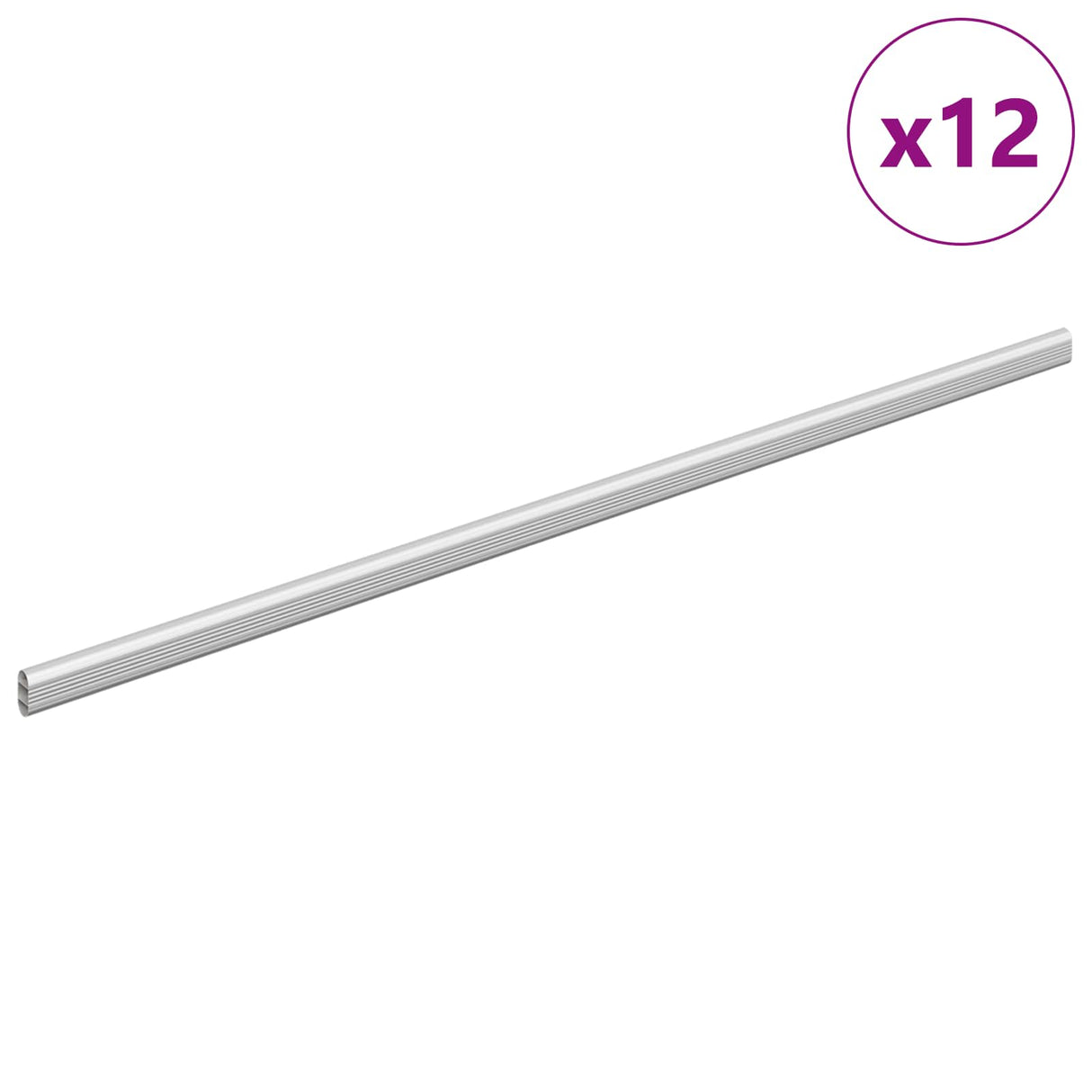 Vidaxl kaststaaf 12 pcs zilver 764 x 15 x 29 mm aluminium legering