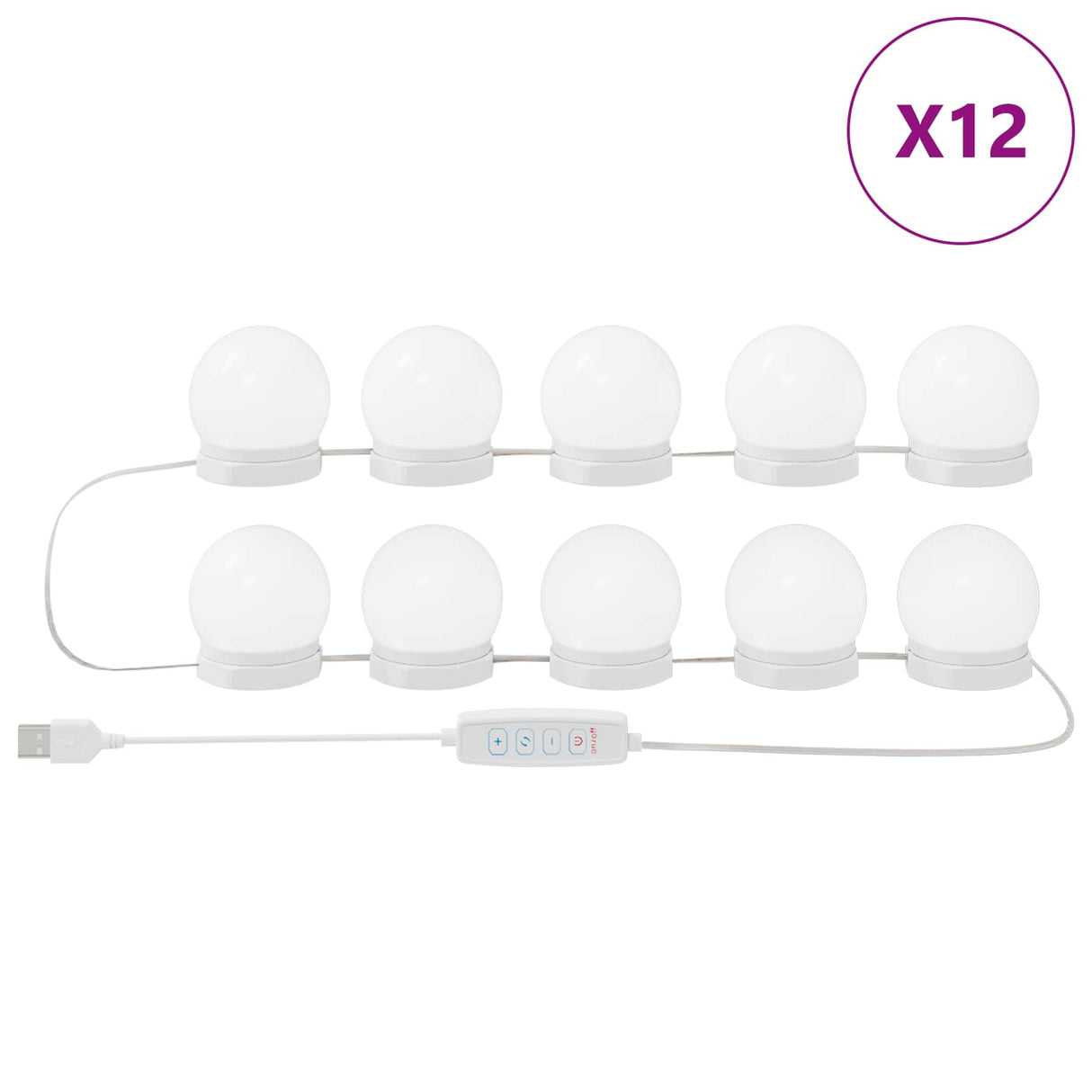 Vidaxl spiegel lichten 12 pcs wit 4.5 x 4.5 x 4.8 cm kunststof