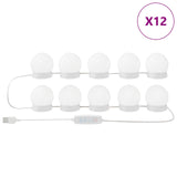 Vidaxl spiegel lichten 12 pcs wit 4.5 x 4.5 x 4.8 cm kunststof