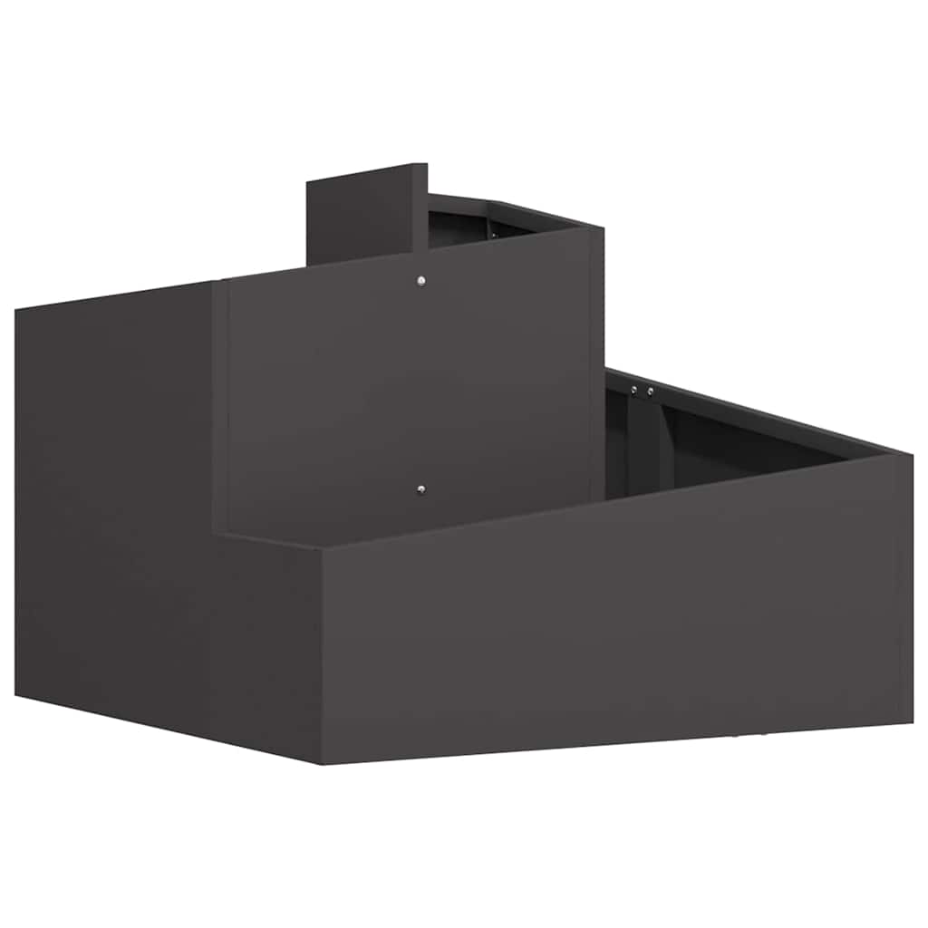 Vidaxl tuin bloempot zwart 60 x 60 x 50 cm koudgewalst staal