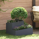 Vidaxl tuin bloempot antraciet 60 x 60 x 50 cm koudgewalst staal
