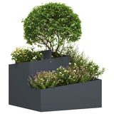 Vidaxl tuin bloempot antraciet 60 x 60 x 50 cm koudgewalst staal