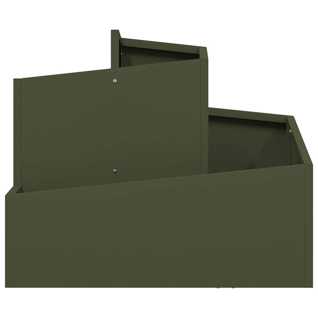 Vidaxl tuin bloempot olijf groen 60 x 60 x 50 cm koudgewalst staal