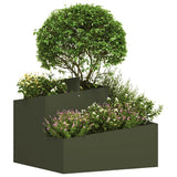 Vidaxl tuin bloempot olijf groen 60 x 60 x 50 cm koudgewalst staal