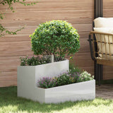 Vidaxl tuin bloempot zilver 60 x 60 x 50 cm roestvrij staal