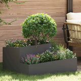 Vidaxl tuin bloempot zwart 80 x 80 x 50 cm koudgewalst staal