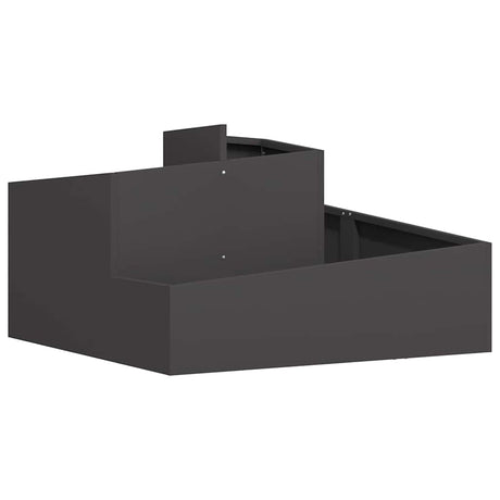 Vidaxl tuin bloempot zwart 80 x 80 x 50 cm koudgewalst staal