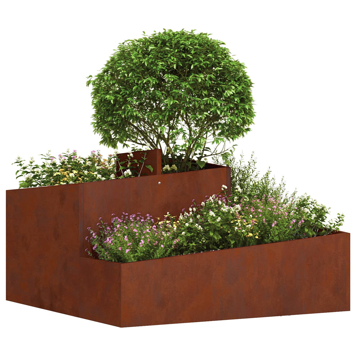 Vidaxl tuin bloempot bruin 80 x 80 x 50 cm cortenstaal