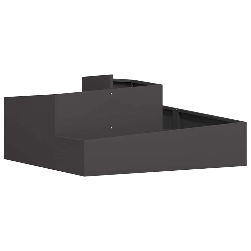 Vidaxl tuin bloempot zwart 100 x 100 x 50 cm koudgewalst staal
