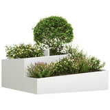 Vidaxl tuin bloempot wit 100 x 100 x 50 cm koudgewalst staal