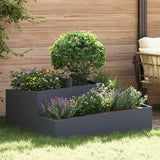 Vidaxl tuin bloempot antraciet 100 x 100 x 50 cm koudgewalst staal