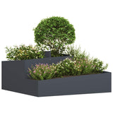 Vidaxl tuin bloempot antraciet 100 x 100 x 50 cm koudgewalst staal