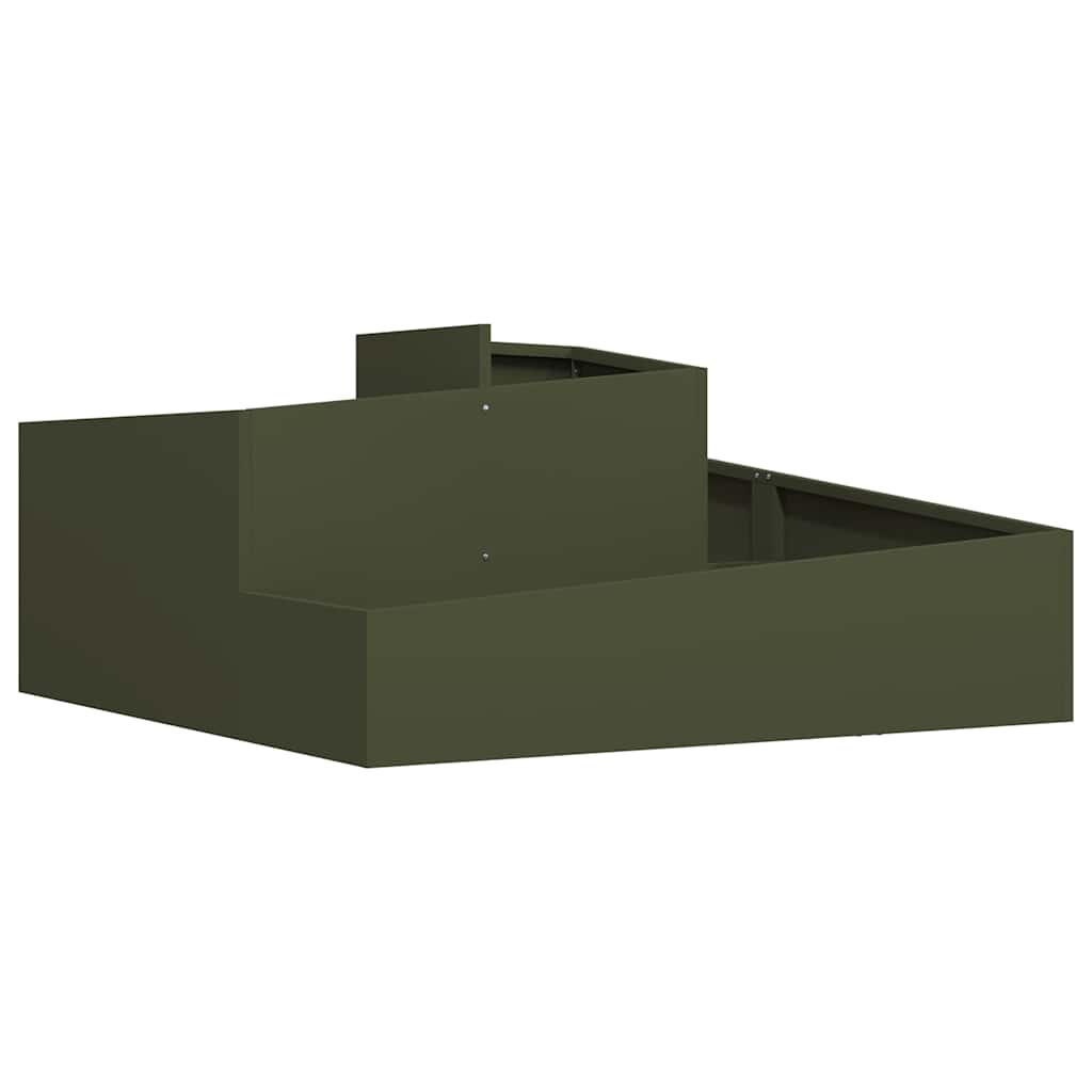 Vidaxl tuin bloempot olijf groen 100 x 100 x 50 cm koudgewalst staal