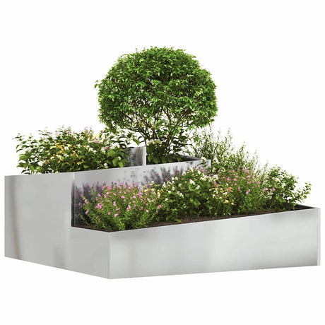 Vidaxl tuin bloempot zilver 100 x 100 x 50 cm gegalvaniseerd staal