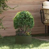 Vidaxl plantenring olijf groen 30 x 30 x 20 cm koudgewalst staal
