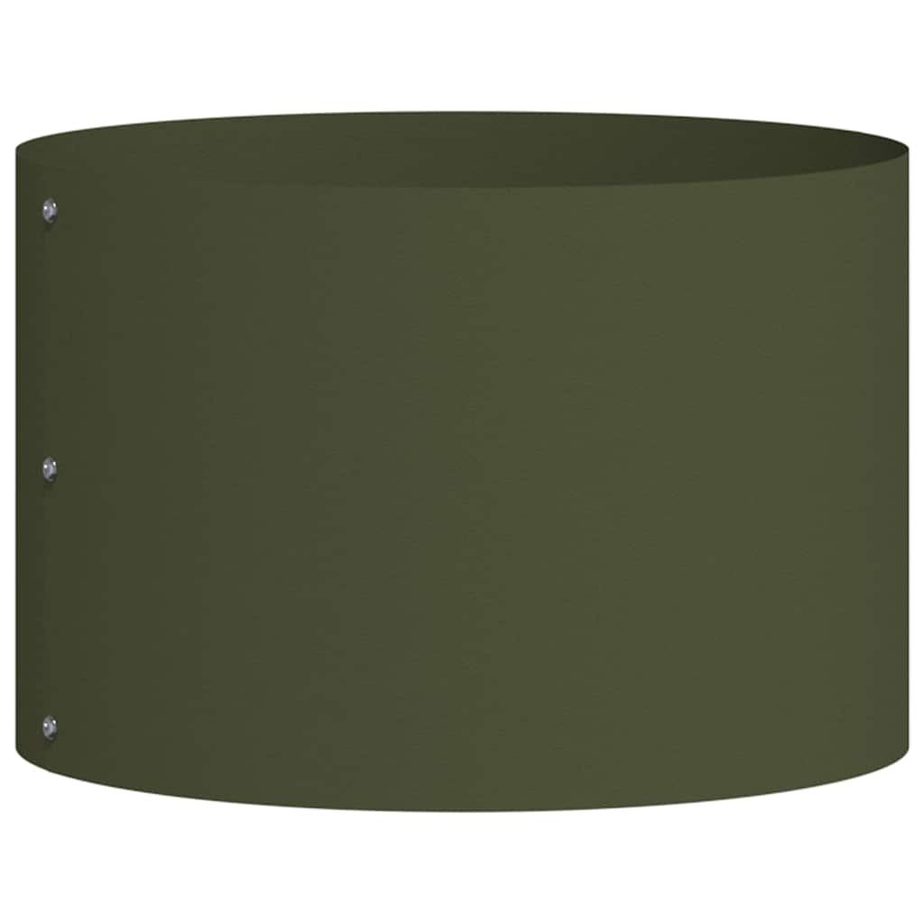 Vidaxl plantenring olijf groen 30 x 30 x 20 cm koudgewalst staal