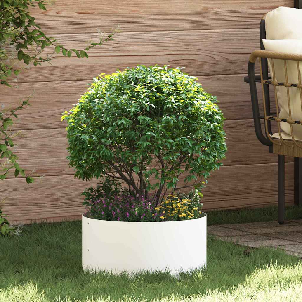 Vidaxl plantenring wit 40 x 40 x 20 cm koudgewalst staal