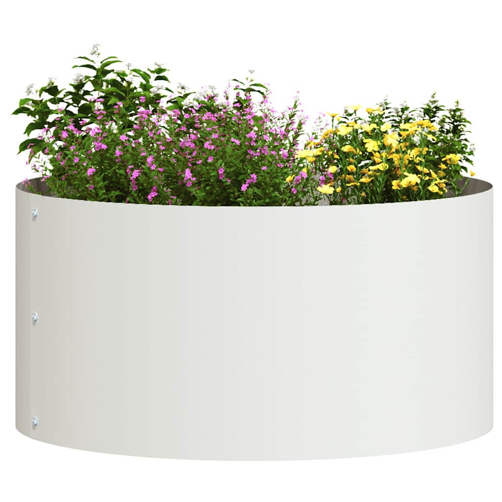 Vidaxl plantenring wit 40 x 40 x 20 cm koudgewalst staal