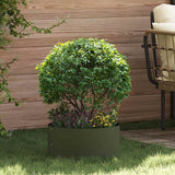 Vidaxl plantenring olijf groen 40 x 40 x 20 cm koudgewalst staal
