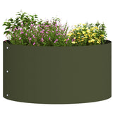 Vidaxl plantenring olijf groen 40 x 40 x 20 cm koudgewalst staal