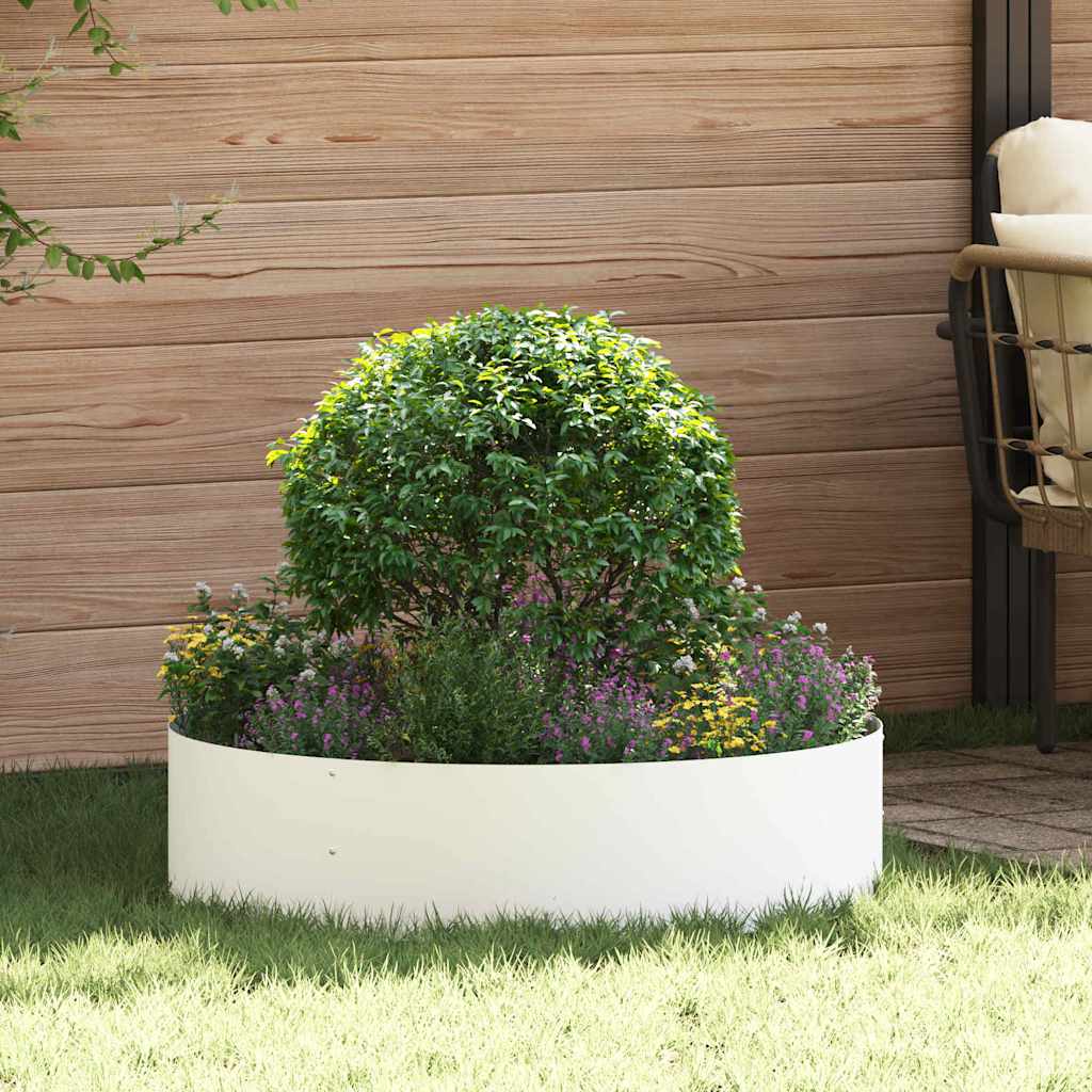 Vidaxl plantenring 5 pcs wit 80 x 80 x 20 cm koudgewalst staal