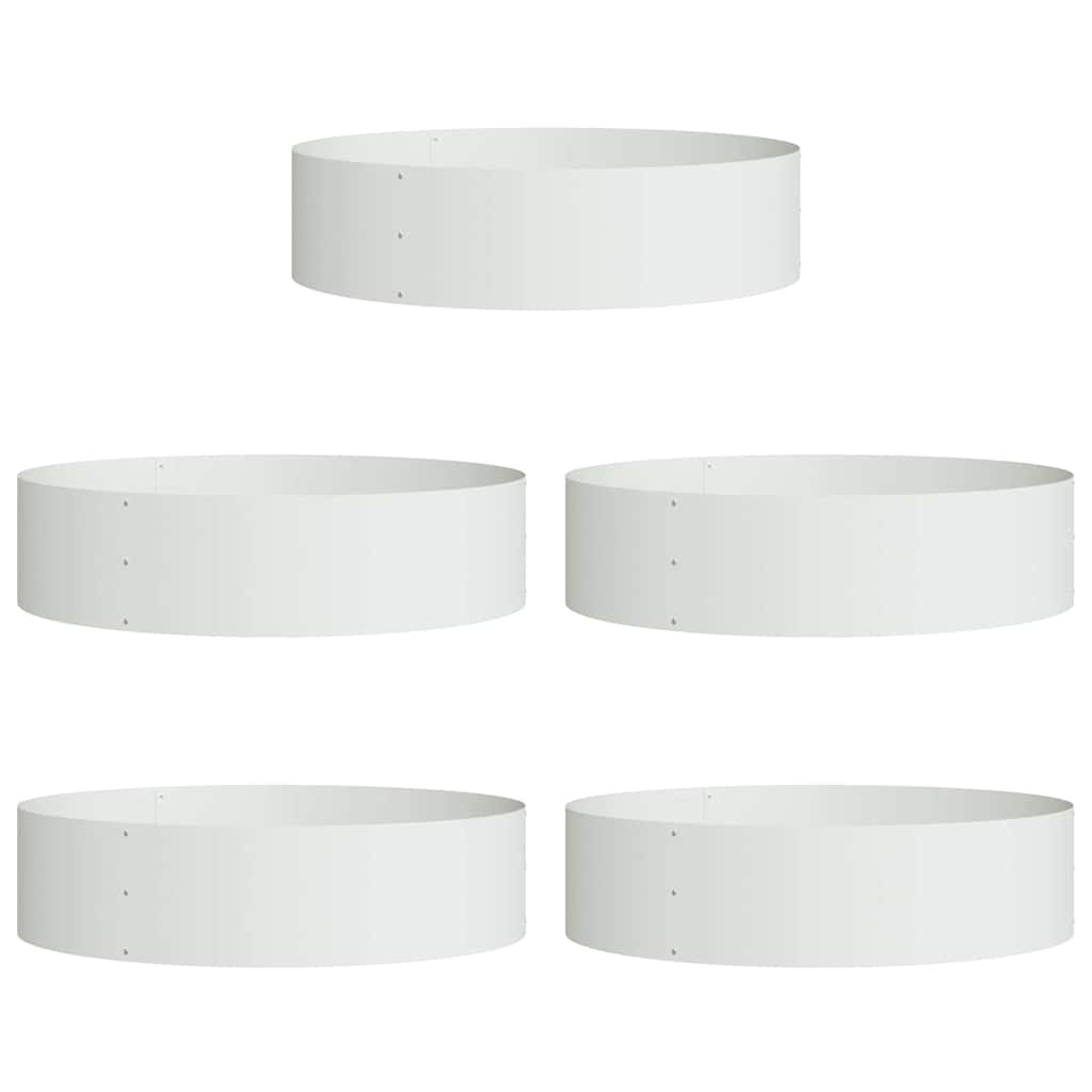 Vidaxl plantenring 5 pcs wit 80 x 80 x 20 cm koudgewalst staal