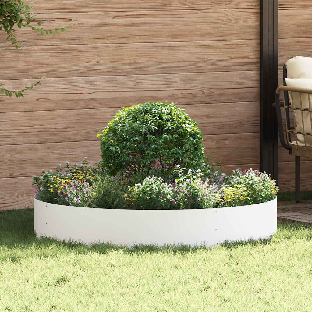 Vidaxl plantenring wit 120 x 120 x 20 cm koudgewalst staal