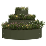 Vidaxl tuin bloempot olijf groen 90 x 90 x 20 cm koudgewalst staal