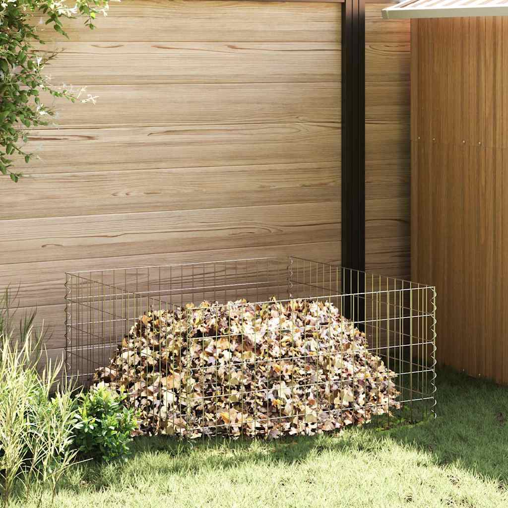 Vidaxl vierkante composter 100 x 100 x 50 cm ijzer