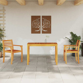 Vidaxl tuin eettafelset 3 st bruin massief acaciahout