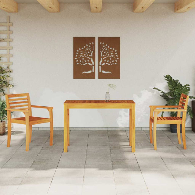 Vidaxl tuin eettafelset 3 st bruin massief acaciahout