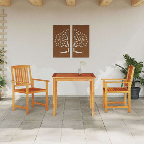 Vidaxl tuin eettafelset 3 st bruin massief acaciahout