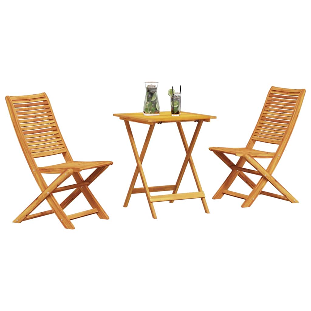 Vidaxl vouw bistro set 3 st bruin massief acaciahout