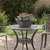 Vidaxl tuin bloempot zwart 35 x 35 x 15 cm koudgewalst staal