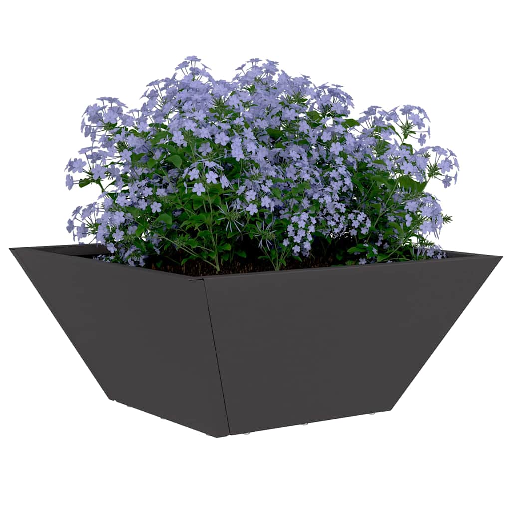 Vidaxl tuin bloempot zwart 35 x 35 x 15 cm koudgewalst staal