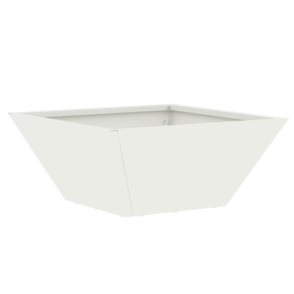 Vidaxl tuin bloempot wit 35 x 35 x 15 cm koudgewalst staal