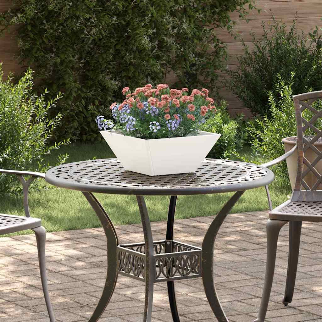 Vidaxl tuin bloempot 5 pcs wit 35 x 35 x 15 cm koudgewalst staal