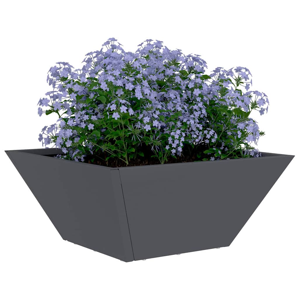 Vidaxl tuin bloempot antraciet 35 x 35 x 15 cm koudgewalst staal