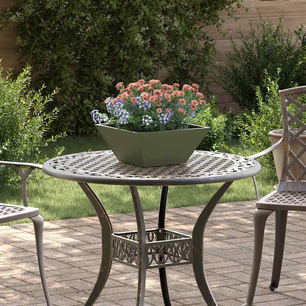 Vidaxl tuin bloempot olijf groen 35 x 35 x 15 cm koudgewalst staal