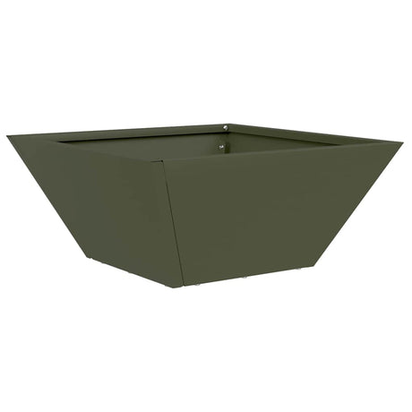 Vidaxl tuin bloempot olijf groen 35 x 35 x 15 cm koudgewalst staal