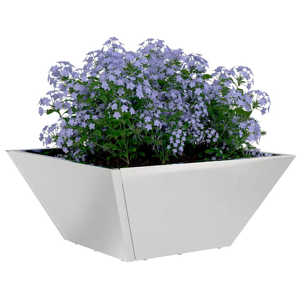 Vidaxl tuin bloempot 5 pcs zilver 35 x 35 x 15 cm roestvrij staal