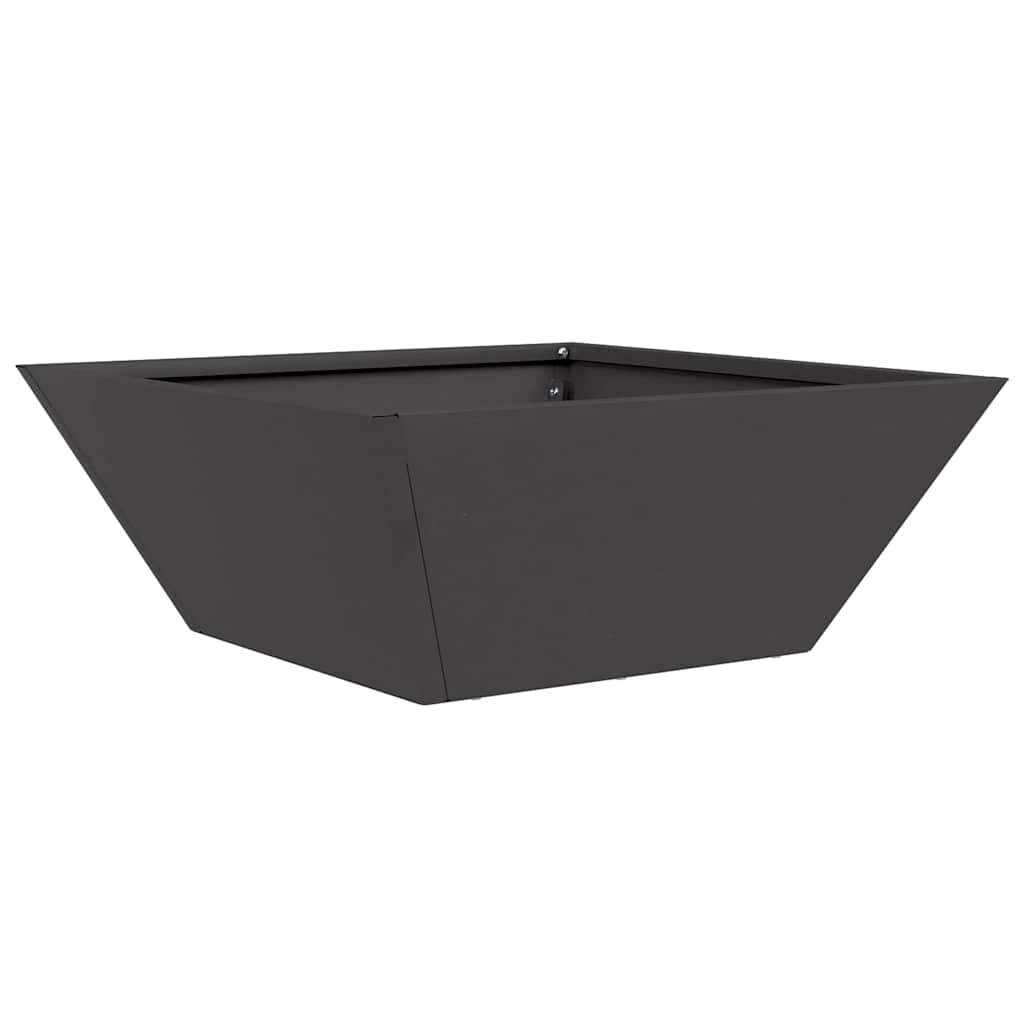 Vidaxl tuin bloempot zwart 40 x 40 x 15 cm koudgewalst staal