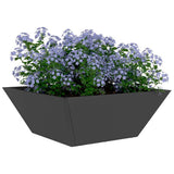 Vidaxl tuin bloempot zwart 40 x 40 x 15 cm koudgewalst staal