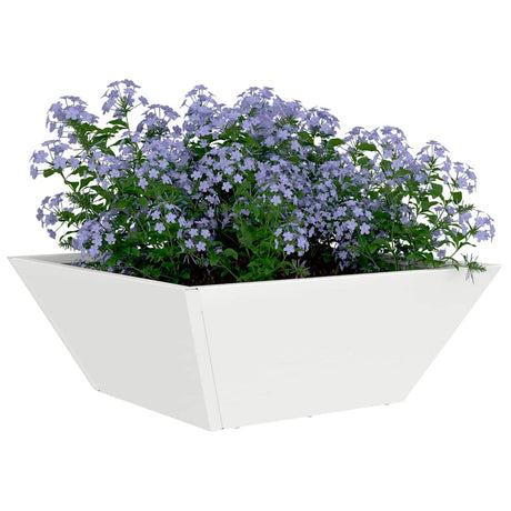 Vidaxl tuin bloempot 5 pcs wit 40 x 40 x 15 cm koudgewalst staal