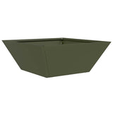 Vidaxl tuin bloempot olijf groen 40 x 40 x 15 cm koudgewalst staal