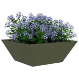 Vidaxl tuin bloempot olijf groen 40 x 40 x 15 cm koudgewalst staal
