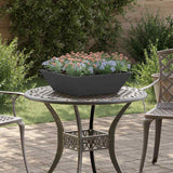 Vidaxl tuin bloempot zwart 50 x 50 x 15 cm koudgewalst staal