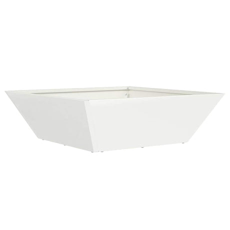 Vidaxl tuin bloempot wit 50 x 50 x 15 cm koudgewalst staal