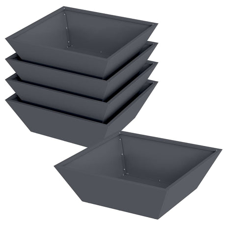 Vidaxl tuin bloempot 5 pcs antraciet 50 x 50 x 15 cm koudgewalst staal