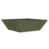 Vidaxl tuin bloempot olijf groen 50 x 50 x 15 cm koudgewalst staal